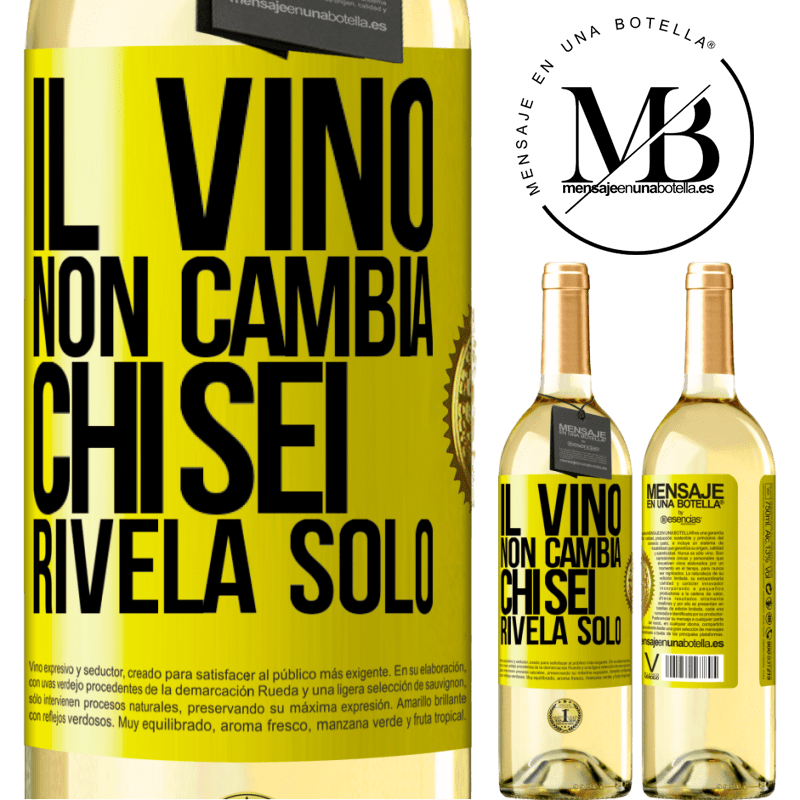 29,95 € Spedizione Gratuita | Vino bianco Edizione WHITE Il vino non cambia chi sei. Rivela solo Etichetta Gialla. Etichetta personalizzabile Vino giovane Raccogliere 2023 Verdejo