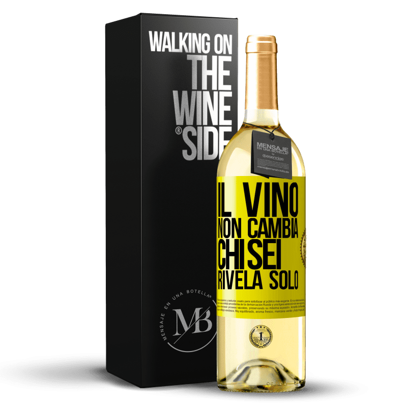 29,95 € Spedizione Gratuita | Vino bianco Edizione WHITE Il vino non cambia chi sei. Rivela solo Etichetta Gialla. Etichetta personalizzabile Vino giovane Raccogliere 2024 Verdejo