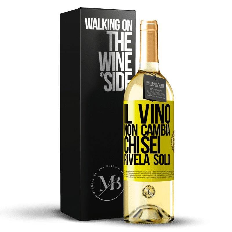 29,95 € Spedizione Gratuita | Vino bianco Edizione WHITE Il vino non cambia chi sei. Rivela solo Etichetta Gialla. Etichetta personalizzabile Vino giovane Raccogliere 2025 Verdejo
