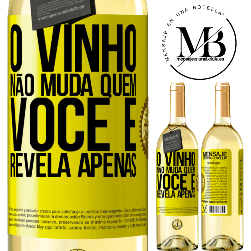 29,95 € Envio grátis | Vinho branco Edição WHITE O vinho não muda quem você é. Revela apenas Etiqueta Amarela. Etiqueta personalizável Vinho jovem Colheita 2023 Verdejo