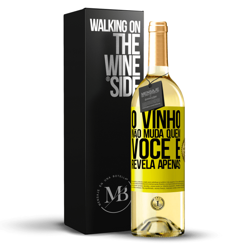 29,95 € Envio grátis | Vinho branco Edição WHITE O vinho não muda quem você é. Revela apenas Etiqueta Amarela. Etiqueta personalizável Vinho jovem Colheita 2024 Verdejo