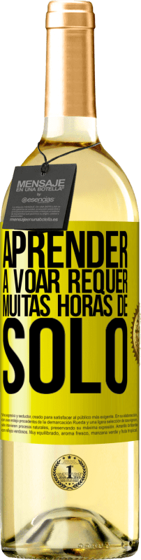 29,95 € | Vinho branco Edição WHITE Aprender a voar requer muitas horas de solo Etiqueta Amarela. Etiqueta personalizável Vinho jovem Colheita 2024 Verdejo