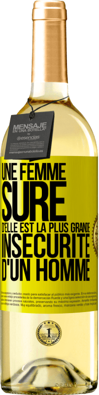 29,95 € Envoi gratuit | Vin blanc Édition WHITE Une femme sûre d'elle est la plus grande insécurité d'un homme Étiquette Jaune. Étiquette personnalisable Vin jeune Récolte 2025 Verdejo