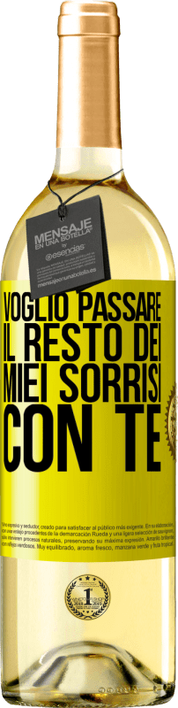 29,95 € Spedizione Gratuita | Vino bianco Edizione WHITE Voglio passare il resto dei miei sorrisi con te Etichetta Gialla. Etichetta personalizzabile Vino giovane Raccogliere 2025 Verdejo