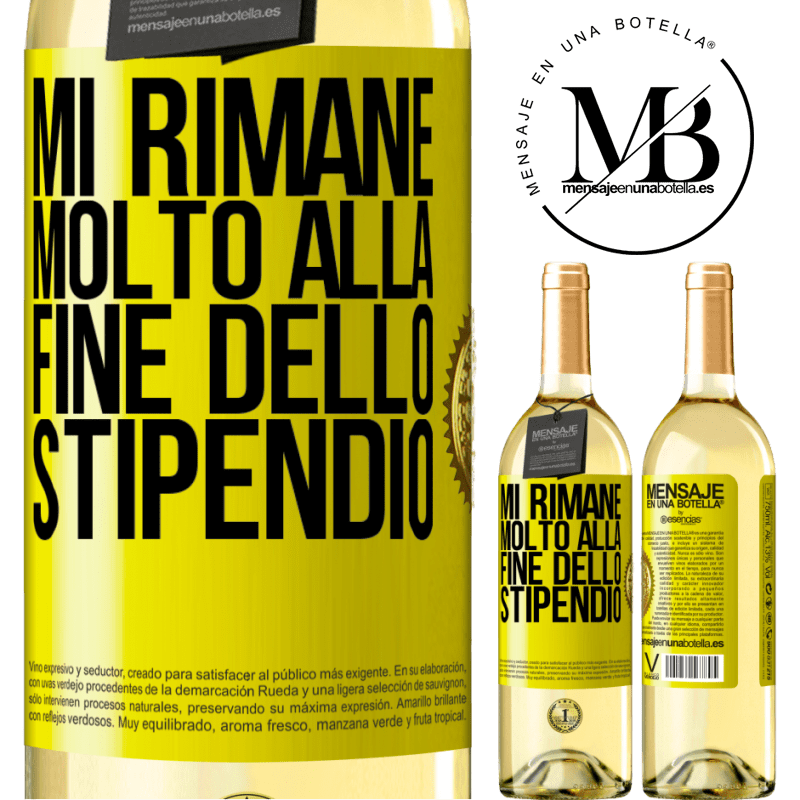 29,95 € Spedizione Gratuita | Vino bianco Edizione WHITE Mi rimane molto alla fine dello stipendio Etichetta Gialla. Etichetta personalizzabile Vino giovane Raccogliere 2024 Verdejo