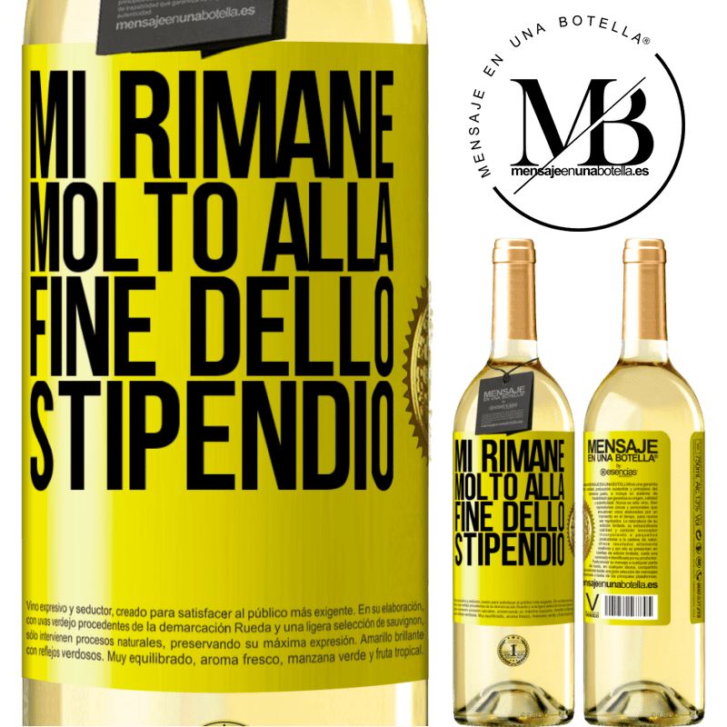 29,95 € Spedizione Gratuita | Vino bianco Edizione WHITE Mi rimane molto alla fine dello stipendio Etichetta Gialla. Etichetta personalizzabile Vino giovane Raccogliere 2025 Verdejo