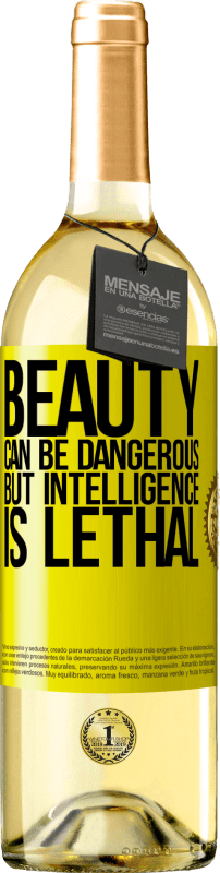 29,95 € | White Wine WHITE Edition Beauty can be dangerous, but intelligence is lethal Yellow Label. Customizable label Young wine Harvest 2025 Verdejo