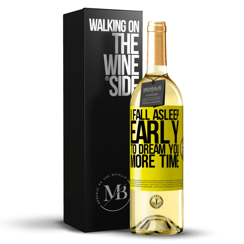 29,95 € 送料無料 | 白ワイン WHITEエディション もっと夢見るために早く眠りにつく 黄色のラベル. カスタマイズ可能なラベル 若いワイン 収穫 2023 Verdejo