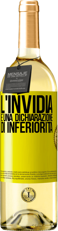 29,95 € | Vino bianco Edizione WHITE L'invidia è una dichiarazione di inferiorità Etichetta Gialla. Etichetta personalizzabile Vino giovane Raccogliere 2025 Verdejo