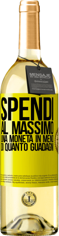 29,95 € | Vino bianco Edizione WHITE Spendi al massimo una moneta in meno di quanto guadagni Etichetta Gialla. Etichetta personalizzabile Vino giovane Raccogliere 2024 Verdejo