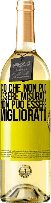 29,95 € | Vino bianco Edizione WHITE Ciò che non può essere misurato non può essere migliorato Etichetta Gialla. Etichetta personalizzabile Vino giovane Raccogliere 2024 Verdejo