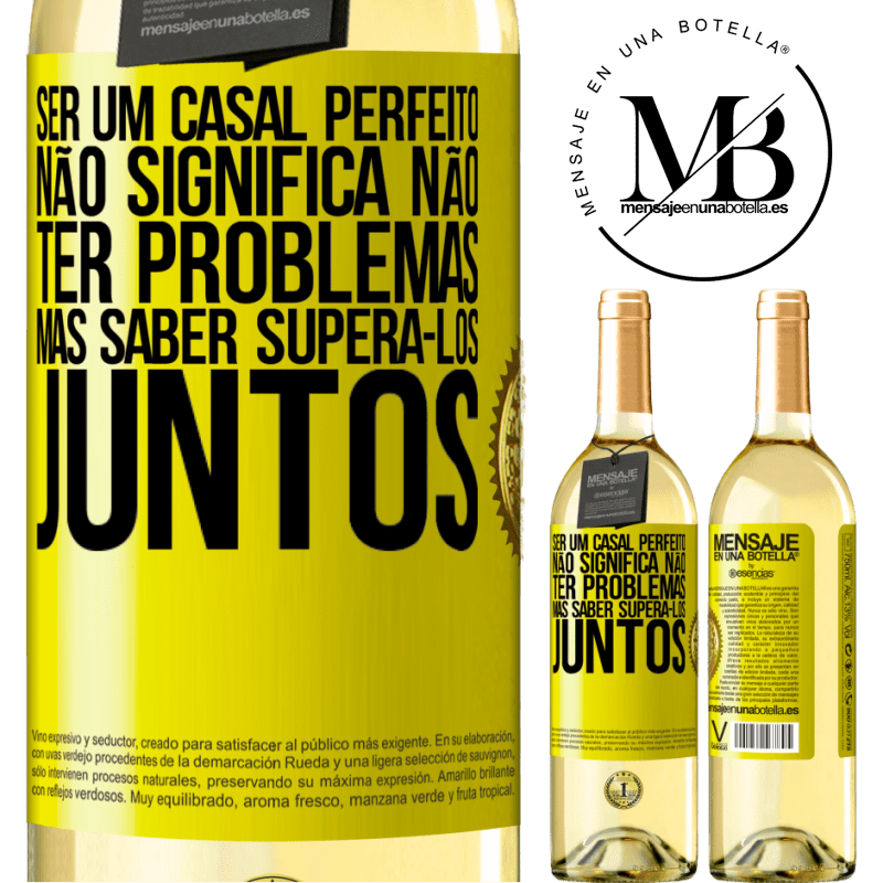 29,95 € Envio grátis | Vinho branco Edição WHITE Ser um casal perfeito não significa não ter problemas, mas saber superá-los juntos Etiqueta Amarela. Etiqueta personalizável Vinho jovem Colheita 2024 Verdejo