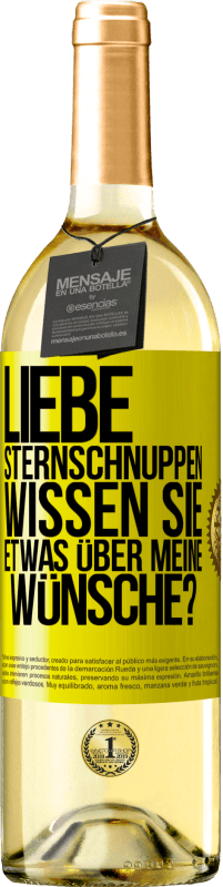 29,95 € | Weißwein WHITE Ausgabe Liebe Sternschnuppen, wissen Sie etwas über meine Wünsche? Gelbes Etikett. Anpassbares Etikett Junger Wein Ernte 2024 Verdejo