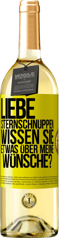 29,95 € | Weißwein WHITE Ausgabe Liebe Sternschnuppen, wissen Sie etwas über meine Wünsche? Gelbes Etikett. Anpassbares Etikett Junger Wein Ernte 2025 Verdejo
