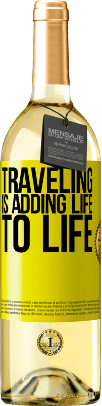 29,95 € | White Wine WHITE Edition Traveling is adding life to life Yellow Label. Customizable label Young wine Harvest 2024 Verdejo