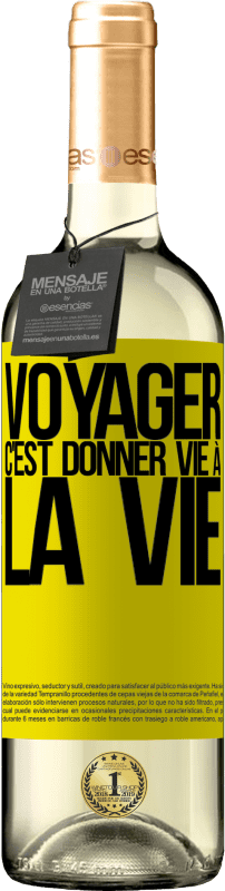 29,95 € | Vin blanc Édition WHITE Voyager, c'est donner vie à la vie Étiquette Jaune. Étiquette personnalisable Vin jeune Récolte 2024 Verdejo