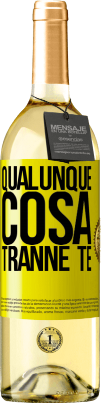 29,95 € Spedizione Gratuita | Vino bianco Edizione WHITE Qualunque cosa tranne te Etichetta Gialla. Etichetta personalizzabile Vino giovane Raccogliere 2024 Verdejo