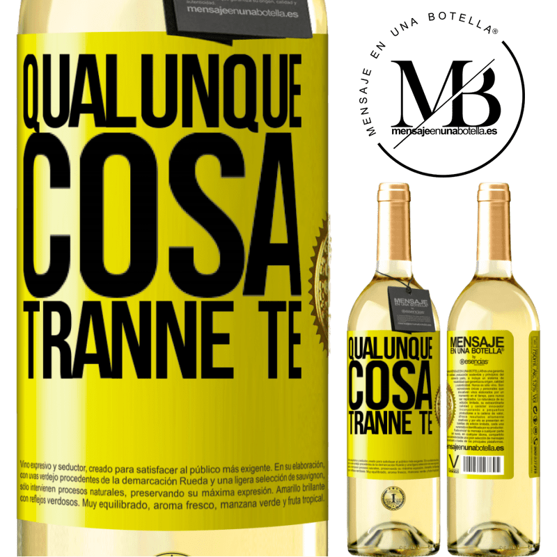 29,95 € Spedizione Gratuita | Vino bianco Edizione WHITE Qualunque cosa tranne te Etichetta Gialla. Etichetta personalizzabile Vino giovane Raccogliere 2024 Verdejo