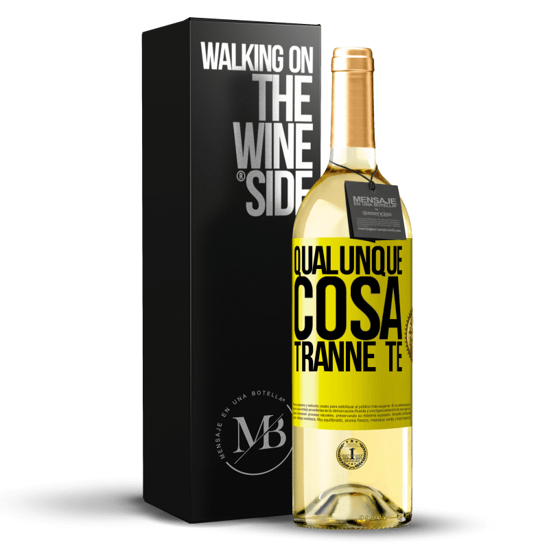 29,95 € Spedizione Gratuita | Vino bianco Edizione WHITE Qualunque cosa tranne te Etichetta Gialla. Etichetta personalizzabile Vino giovane Raccogliere 2024 Verdejo