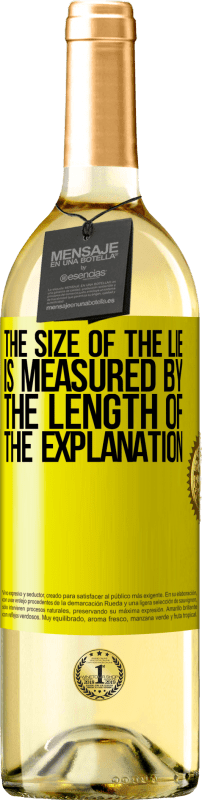 29,95 € Free Shipping | White Wine WHITE Edition The size of the lie is measured by the length of the explanation Yellow Label. Customizable label Young wine Harvest 2023 Verdejo