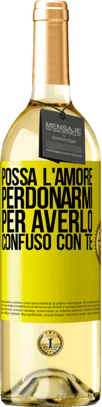 29,95 € Spedizione Gratuita | Vino bianco Edizione WHITE Possa l'amore perdonarmi per averlo confuso con te Etichetta Gialla. Etichetta personalizzabile Vino giovane Raccogliere 2024 Verdejo