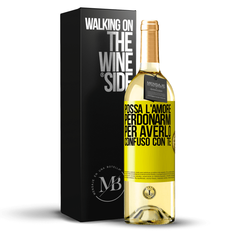 29,95 € Spedizione Gratuita | Vino bianco Edizione WHITE Possa l'amore perdonarmi per averlo confuso con te Etichetta Gialla. Etichetta personalizzabile Vino giovane Raccogliere 2024 Verdejo