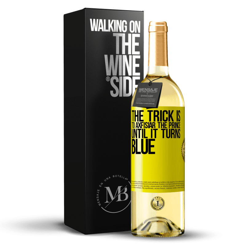 29,95 € Бесплатная доставка | Белое вино Издание WHITE Хитрость заключается в том, чтобы аксфизиар принца, пока он не станет синим Желтая этикетка. Настраиваемая этикетка Молодое вино Урожай 2023 Verdejo