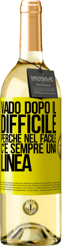 29,95 € | Vino bianco Edizione WHITE Vado dopo il difficile, perché nel facile c'è sempre una linea Etichetta Gialla. Etichetta personalizzabile Vino giovane Raccogliere 2023 Verdejo