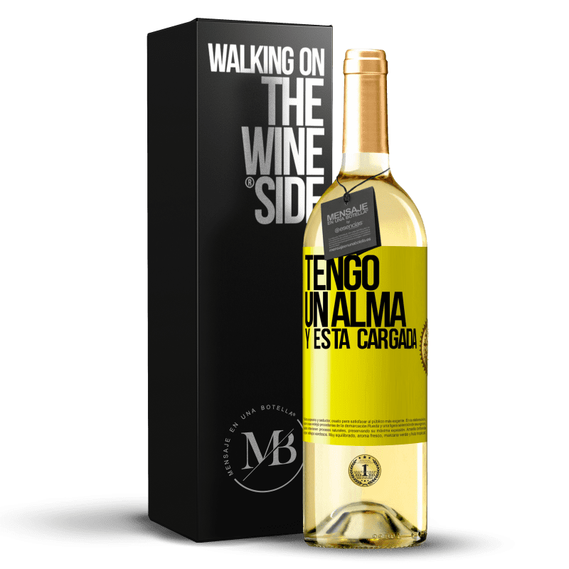 29,95 € Free Shipping | White Wine WHITE Edition Tengo un alma y está cargada Yellow Label. Customizable label Young wine Harvest 2023 Verdejo