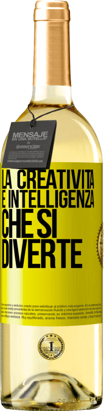 29,95 € | Vino bianco Edizione WHITE La creatività è intelligenza che si diverte Etichetta Gialla. Etichetta personalizzabile Vino giovane Raccogliere 2024 Verdejo