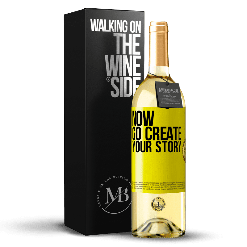29,95 € Envio grátis | Vinho branco Edição WHITE Now, go create your story Etiqueta Amarela. Etiqueta personalizável Vinho jovem Colheita 2025 Verdejo