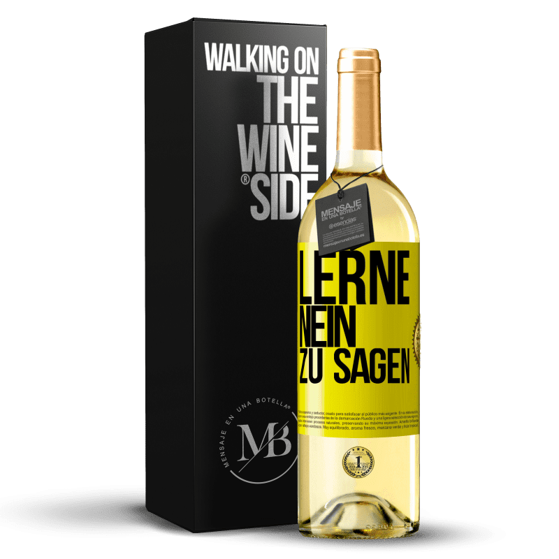 29,95 € Kostenloser Versand | Weißwein WHITE Ausgabe Lerne, nein zu sagen Gelbes Etikett. Anpassbares Etikett Junger Wein Ernte 2023 Verdejo
