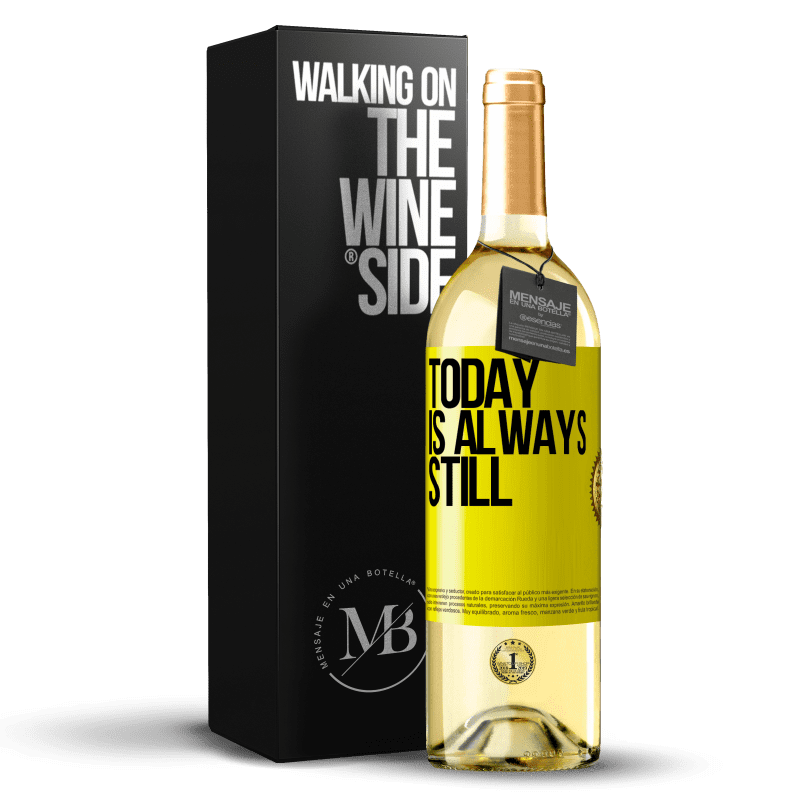 29,95 € Бесплатная доставка | Белое вино Издание WHITE Сегодня всегда еще Желтая этикетка. Настраиваемая этикетка Молодое вино Урожай 2023 Verdejo