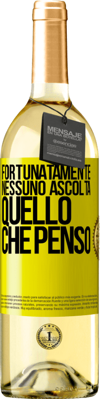 29,95 € | Vino bianco Edizione WHITE Fortunatamente nessuno ascolta quello che penso Etichetta Gialla. Etichetta personalizzabile Vino giovane Raccogliere 2024 Verdejo