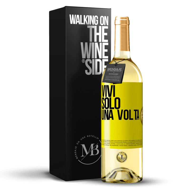 29,95 € Spedizione Gratuita | Vino bianco Edizione WHITE Vivi solo una volta Etichetta Gialla. Etichetta personalizzabile Vino giovane Raccogliere 2024 Verdejo