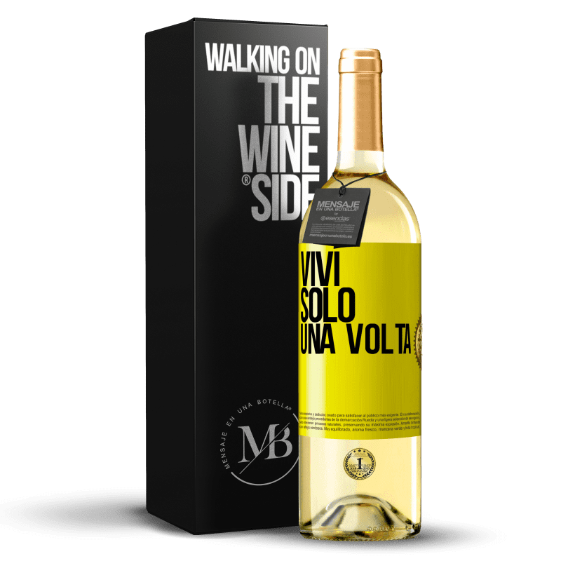 29,95 € Spedizione Gratuita | Vino bianco Edizione WHITE Vivi solo una volta Etichetta Gialla. Etichetta personalizzabile Vino giovane Raccogliere 2025 Verdejo