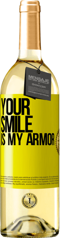 24,95 € | White Wine WHITE Edition Your smile is my armor Yellow Label. Customizable label Young wine Harvest 2021 Verdejo