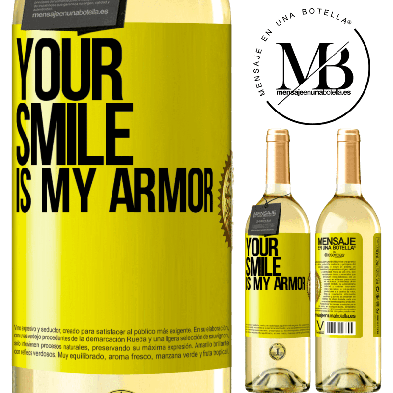 29,95 € Free Shipping | White Wine WHITE Edition Your smile is my armor Yellow Label. Customizable label Young wine Harvest 2023 Verdejo