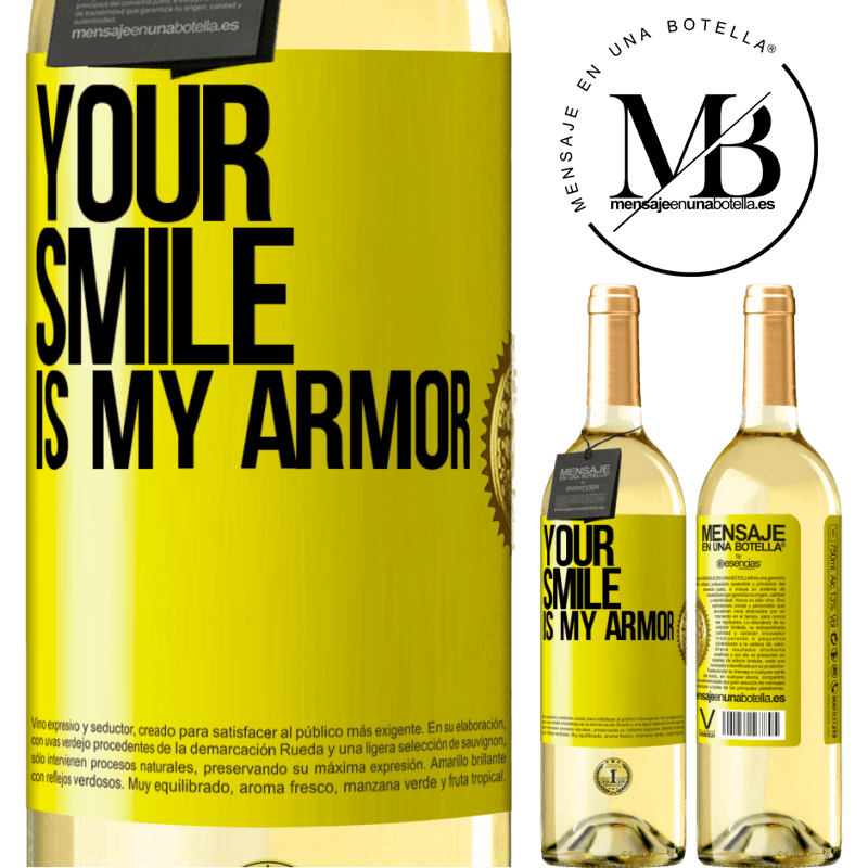 29,95 € Free Shipping | White Wine WHITE Edition Your smile is my armor Yellow Label. Customizable label Young wine Harvest 2025 Verdejo