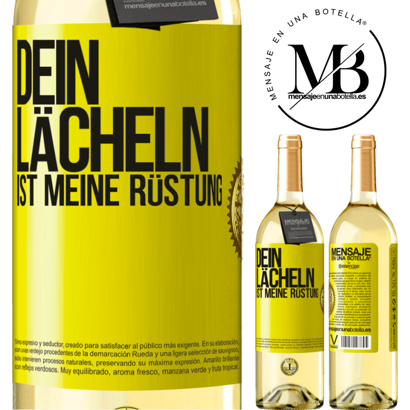 29,95 € Kostenloser Versand | Weißwein WHITE Ausgabe Dein Lächeln ist meine Rüstung Gelbes Etikett. Anpassbares Etikett Junger Wein Ernte 2025 Verdejo