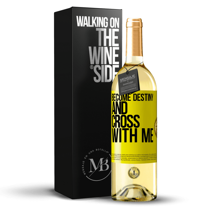 29,95 € Бесплатная доставка | Белое вино Издание WHITE Стань судьбой и сошлись со мной Желтая этикетка. Настраиваемая этикетка Молодое вино Урожай 2023 Verdejo