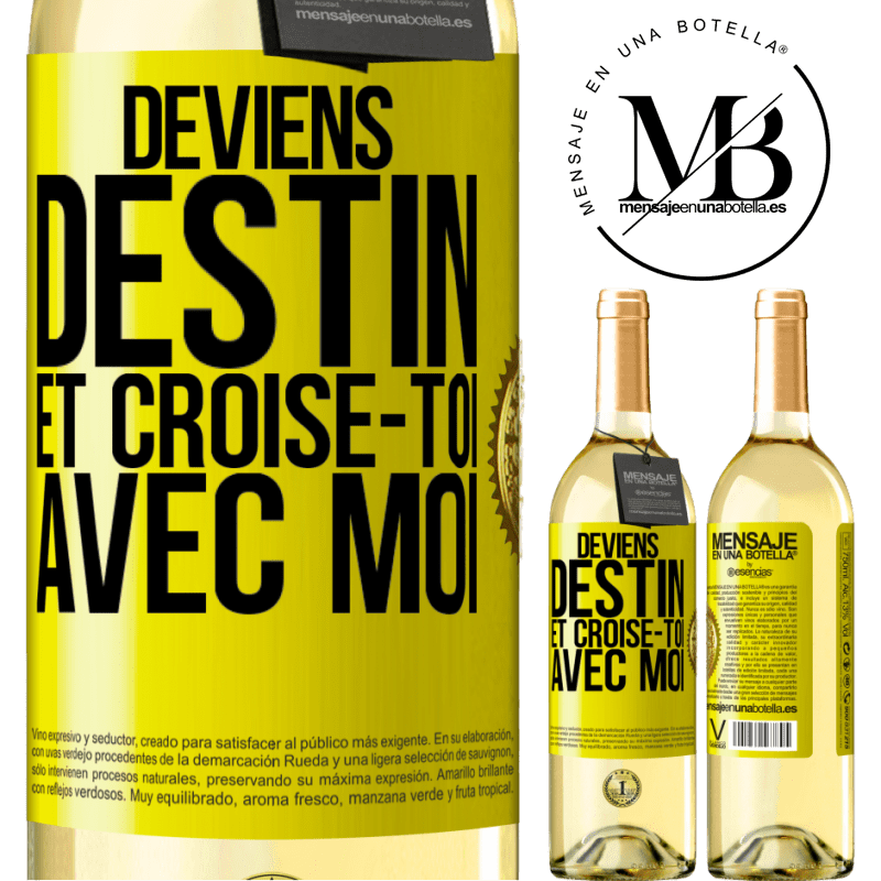 29,95 € Envoi gratuit | Vin blanc Édition WHITE Deviens destin et croise-toi avec moi Étiquette Jaune. Étiquette personnalisable Vin jeune Récolte 2025 Verdejo