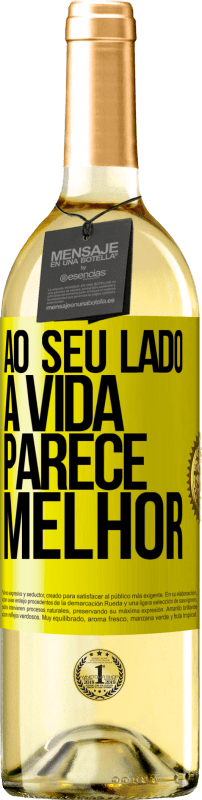 29,95 € | Vinho branco Edição WHITE Ao seu lado, a vida parece melhor Etiqueta Amarela. Etiqueta personalizável Vinho jovem Colheita 2025 Verdejo