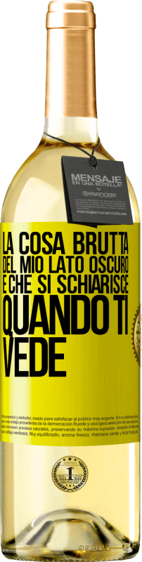 29,95 € | Vino bianco Edizione WHITE La cosa brutta del mio lato oscuro è che si schiarisce quando ti vede Etichetta Gialla. Etichetta personalizzabile Vino giovane Raccogliere 2024 Verdejo