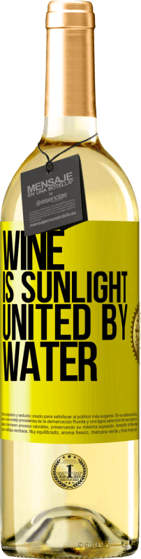 29,95 € | Белое вино Издание WHITE Вино - это солнечный свет, объединенный водой Желтая этикетка. Настраиваемая этикетка Молодое вино Урожай 2023 Verdejo