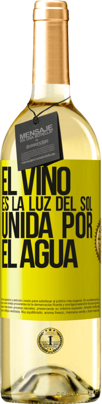 29,95 € | Vino Blanco Edición WHITE El vino es la luz del sol, unida por el agua Etiqueta Amarilla. Etiqueta personalizable Vino joven Cosecha 2024 Verdejo