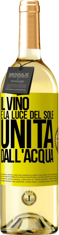 29,95 € | Vino bianco Edizione WHITE Il vino è la luce del sole, unita dall'acqua Etichetta Gialla. Etichetta personalizzabile Vino giovane Raccogliere 2024 Verdejo