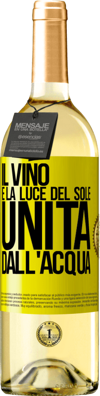 29,95 € | Vino bianco Edizione WHITE Il vino è la luce del sole, unita dall'acqua Etichetta Gialla. Etichetta personalizzabile Vino giovane Raccogliere 2025 Verdejo