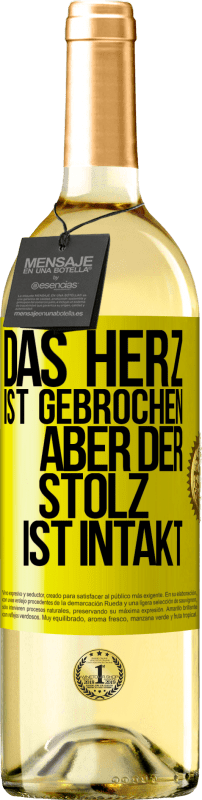 29,95 € Kostenloser Versand | Weißwein WHITE Ausgabe Das Herz ist gebrochen. Aber der Stolz ist intakt Gelbes Etikett. Anpassbares Etikett Junger Wein Ernte 2025 Verdejo