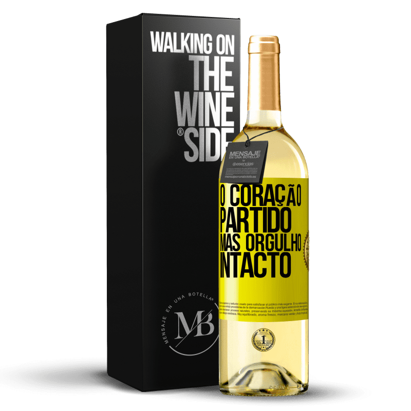 29,95 € Envio grátis | Vinho branco Edição WHITE O coração partido Mas orgulho intacto Etiqueta Amarela. Etiqueta personalizável Vinho jovem Colheita 2024 Verdejo